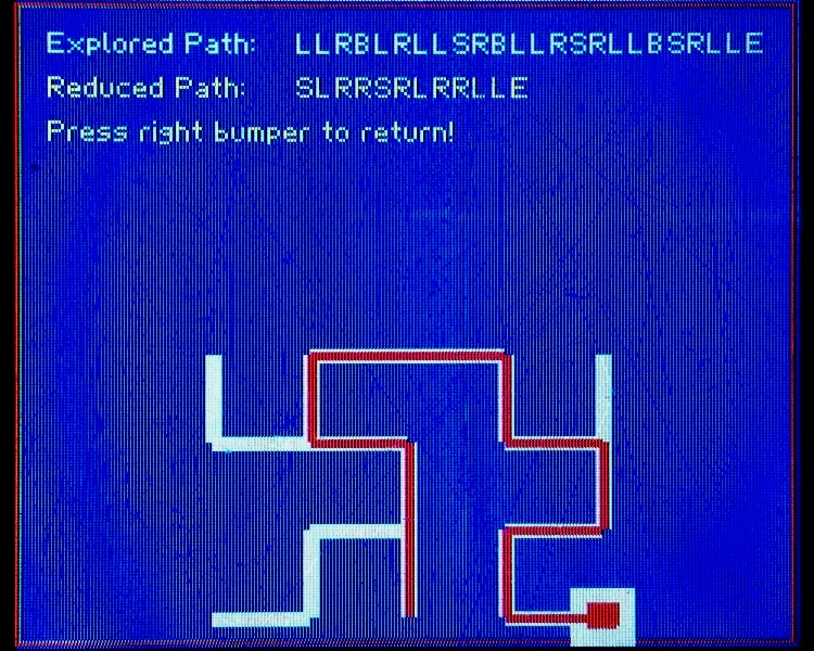 Darstellung der Labyrinthwege im Display