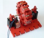 Synchronmotor mit 600 U/min mit Ludger Mäsings Rollenblock-10-Eck