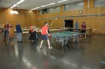 Mix of table tennis and fischertechnik in the hall.
